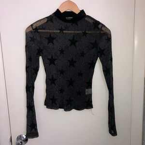 Sheer glitter star top